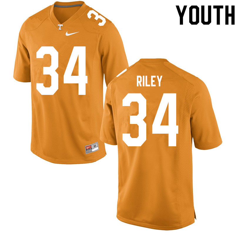 Youth #34 Trel Riley Tennessee Volunteers College Football Jerseys Sale-Orange
